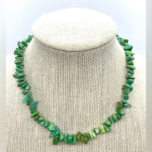 Turquoise Howlite Beaded Choker Necklace Boho Southwestern Coastal Cowgirl